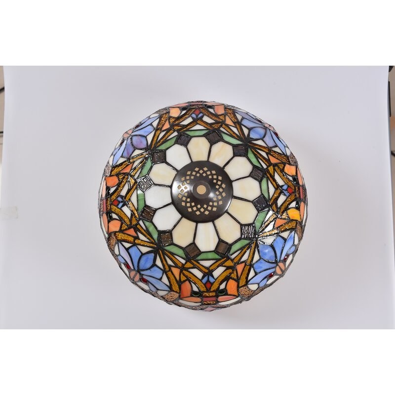 9 Inch 12 Inch Mediterania buatan tangan kaca patri Lampu dekoratif ruang tamu Ruang makan Bar Kaca Lampu Meja