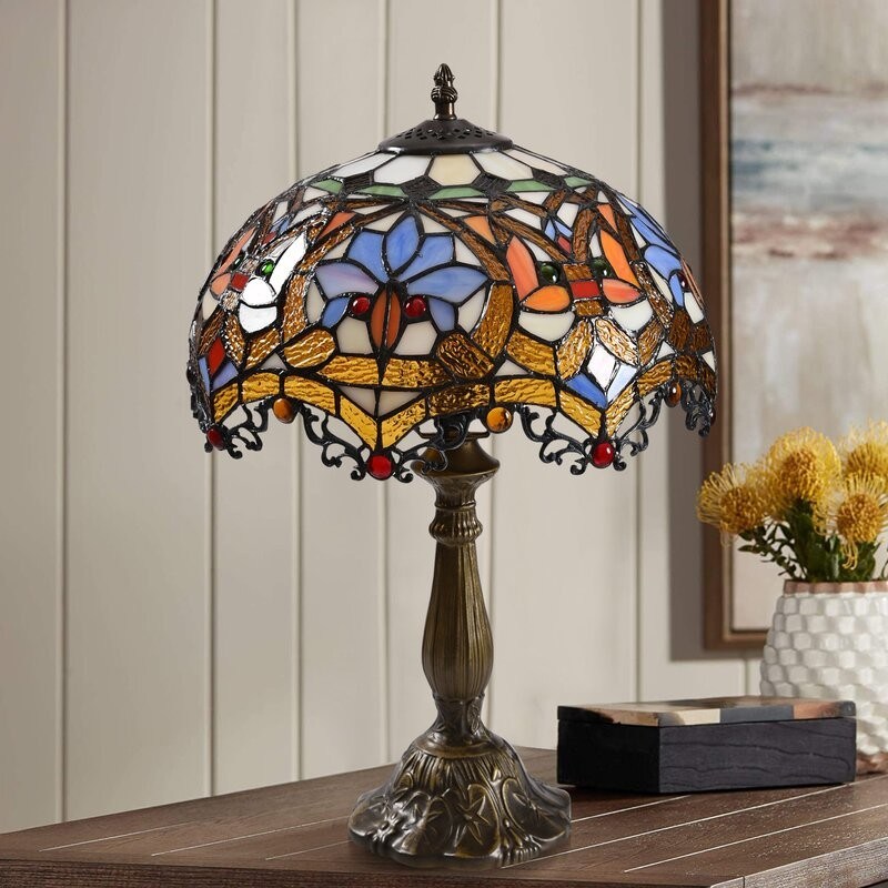 9 Inch 12 Inch Mediterania buatan tangan kaca patri Lampu dekoratif ruang tamu Ruang makan Bar Kaca Lampu Meja