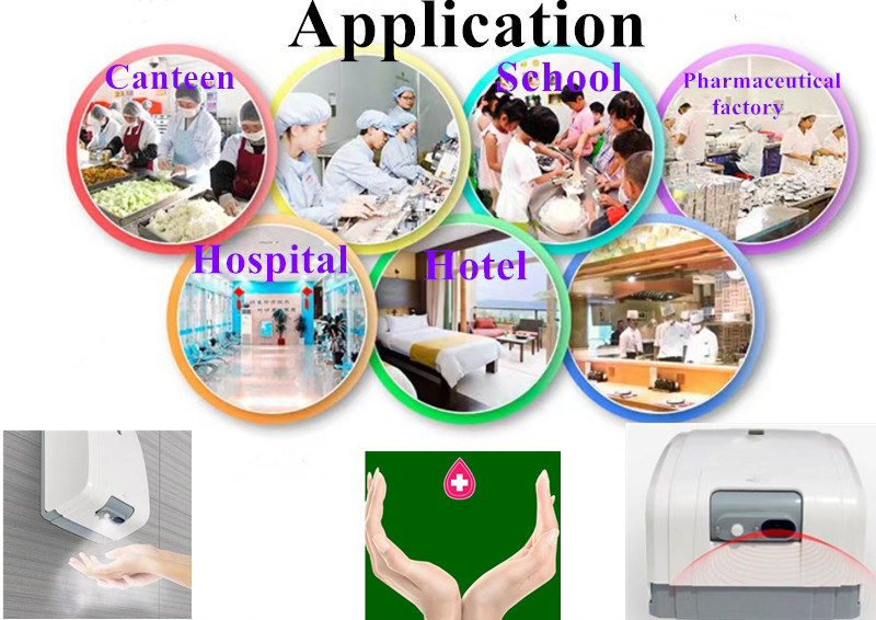 Hotel Kamar Bersih Rumah Sakit Pabrik Farmasi 2000ml Tembok dipasang Infrared Otomatis Spray Alkohol Sterilisator tangan