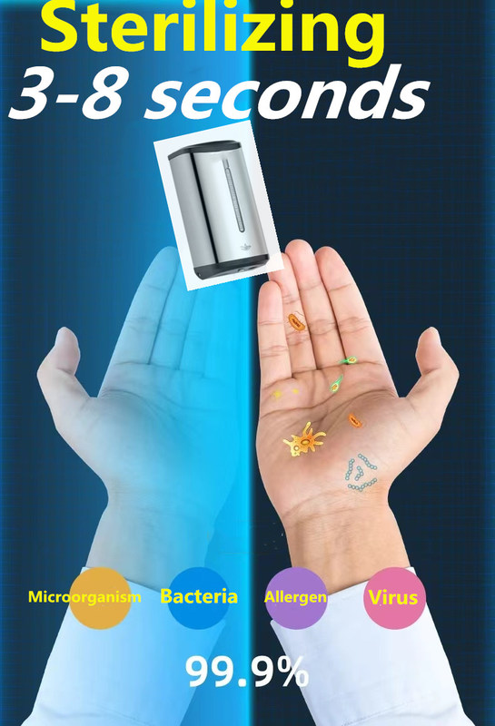 Ruang Bersih Kantor Hotel Pabrik Farmasi Sabun Otomatis Handfree Stainless Steel 304 Sterilisator Tangan Otomatis