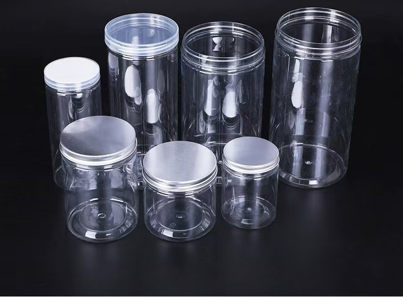 Empty Clear Candy Cookies Food Storage Sealed Pots 150ml 250ml 500ml 600ml PET Plastic Food Storage Jar